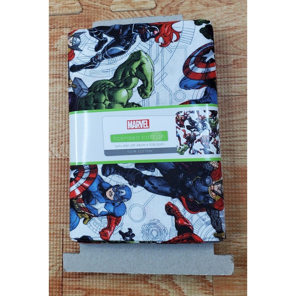 Marvel Avengers Unite Licensed Fabric 100% Cotton New Packaged 36”x43”